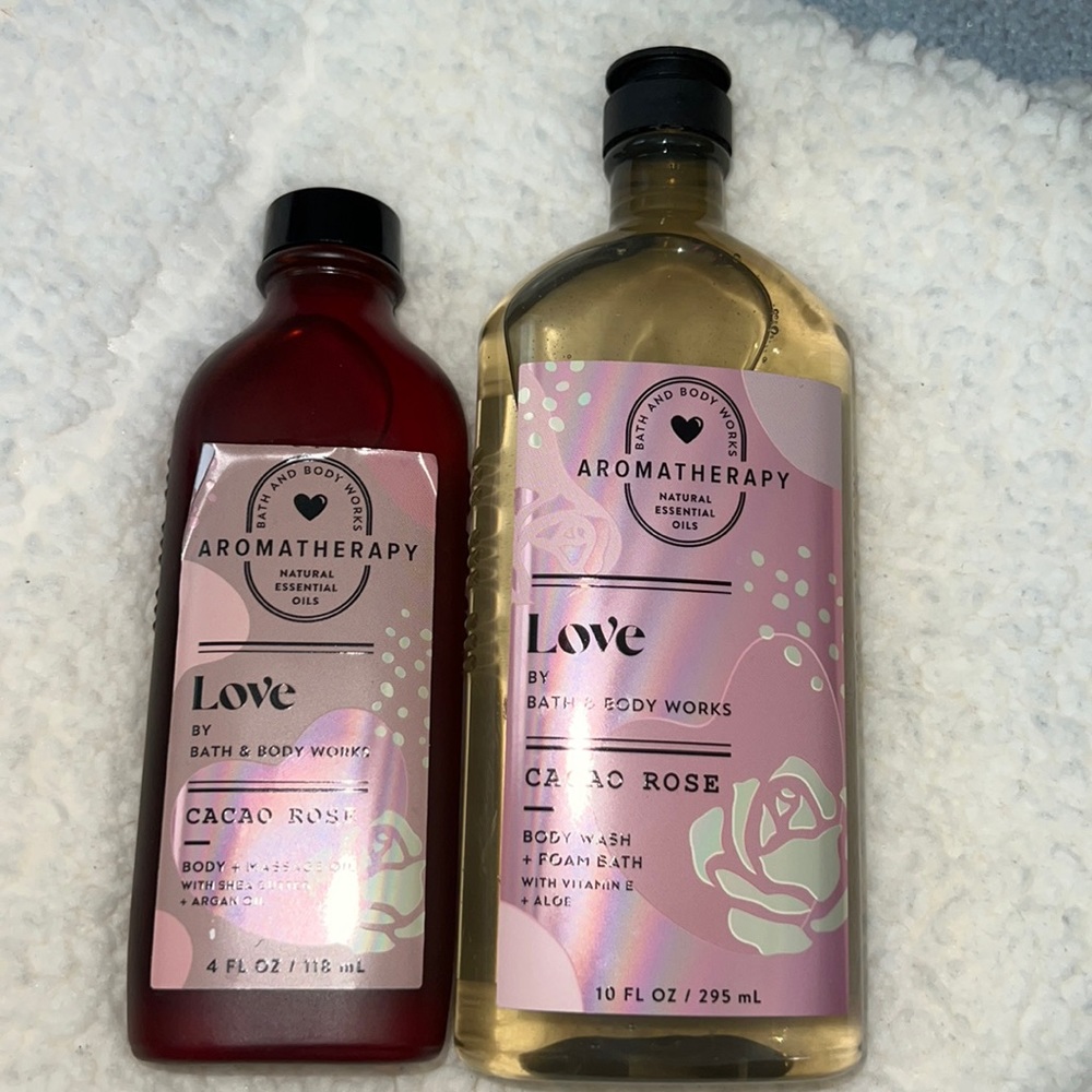 BBW  2pc Aromatherapy Cacao Body wash/Oil